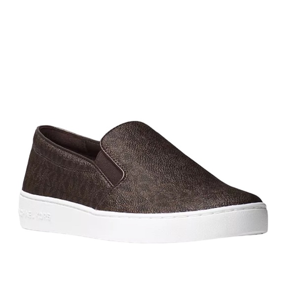Michael Kors Shoes - MICHAEL MICHAEL KORS Trent Logo Slip-On Sneaker signature Semi Lux NIB Size 10